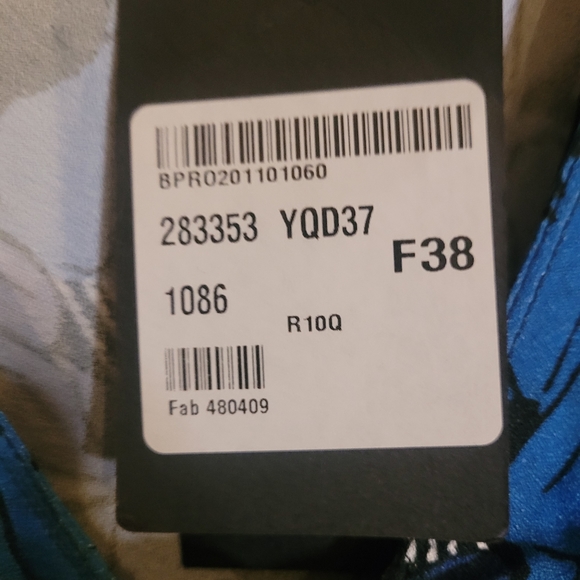 NWT YVES SAINT LAURENT Resort 2012 YSL Tie Front Blue floral Print Crepe dress - Picture 6 of 6